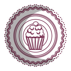 delicious sweet cupcake product vector illustration design
