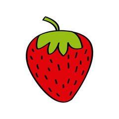 strawberry fruit icon over white background. colorful design. vector illustration