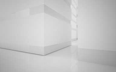 White Abstract architectural background whith gray lines . 3D illustration and rendering