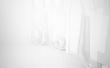 White Abstract architectural background whith gray lines . 3D illustration and rendering