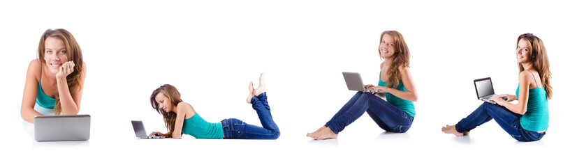 Young woman working on laptop