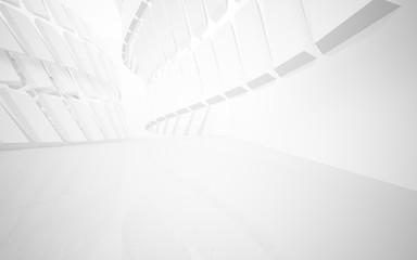 Naklejka premium Abstract white interior of the future. 3D illustration and rendering