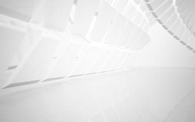 Abstract white interior of the future. 3D illustration and rendering