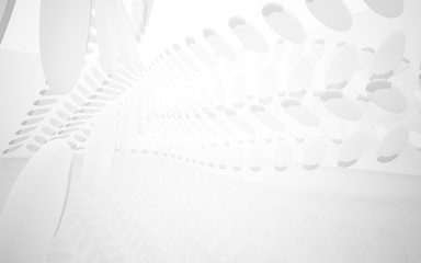 White smooth abstract architectural background. 3D illustration and rendering