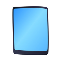 Computer tablet technology vector isolated display telecommunication equipment metal pc and monitor frame modern office network illustration.