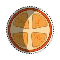orange half fresh fruit icon vector illustration design