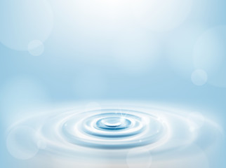 Water Drop falling making droplet splash and waves clean and fresh symbol.
