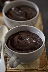 Chocolate pudding in teacups