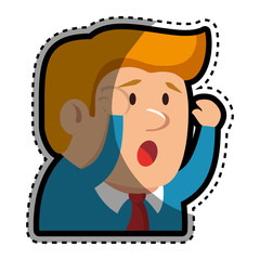 Psychiatric patient avatar character vector illustration design