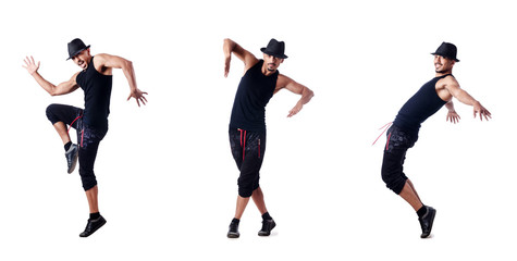 Obraz premium Muscular dancer isolated on white