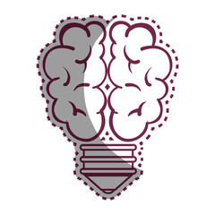 bulb with brain icon vector illustration design