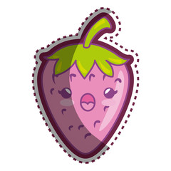 fresh strawberry cartoon character vector illustration design