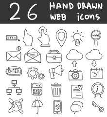 web icons hand drawn vector line art illustration