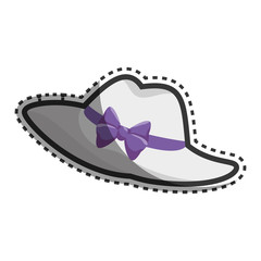 blue elegant hat lace with lily flower vector illustration