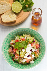 Tabbouleh with cucumber and tomato