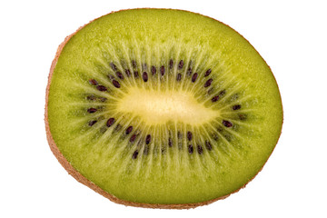 Cut kiwi on a white background