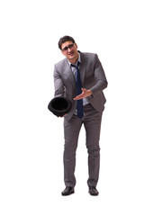 Fototapeta premium Bankrupt businessman isolated on white background