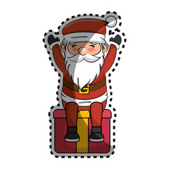 happy merry christmas santa claus card vector illustration design