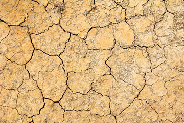 Cracked dry brown soil background, global warming effect