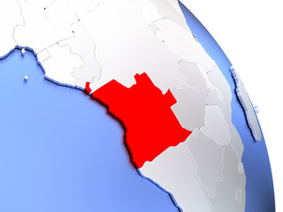 Fototapeta premium Angola on elegant globe