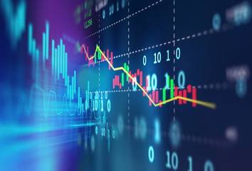 technical financial graph on technology abstract background