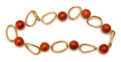 Nice elegant necklace isolated on white background