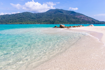 Blue water and the beach at lipe island south of Thailand