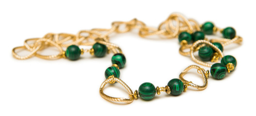 Nice elegant necklace isolated on white background