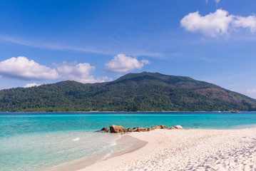 Blue water and the beach at lipe island south of Thailand