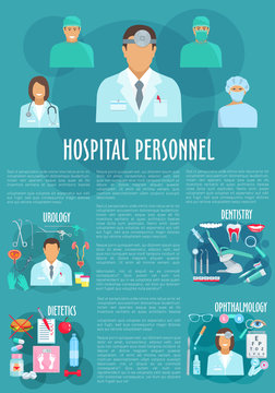 Dentistry, ophthalmology or urology vector poster
