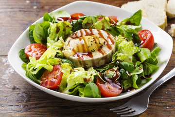 Salad with cheese and tomatoes