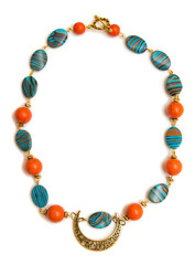 Elegant necklace isolated on white background