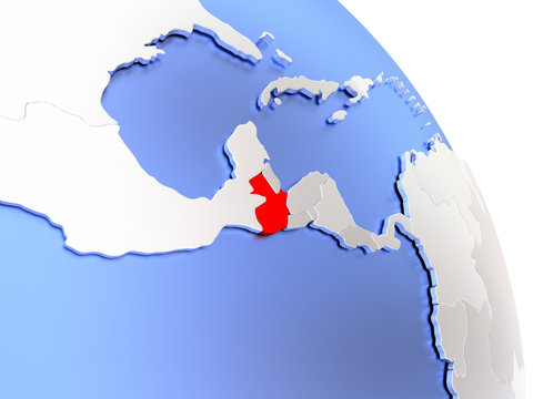 Guatemala on elegant globe
