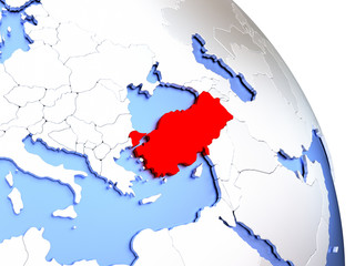 Fototapeta premium Turkey on elegant globe