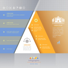 Infographics design template with business icons, process diagram, vector eps10 illustration