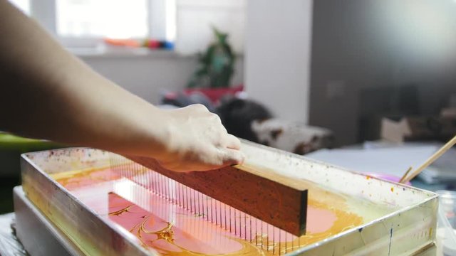 Creating picture in Liquid Ebru art technics