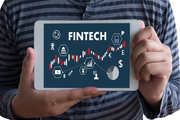 FINTECH Investment Financial Internet Technology Money Business Currencies icon Stock graph