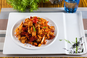 Lavender minced chicken