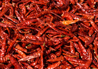Dried red chilli or or chilli cayenne pepper use as background