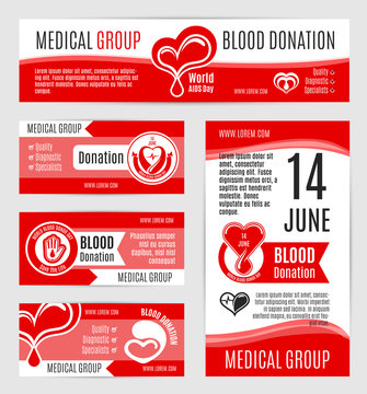 Blood donation or AIDS day vector posters