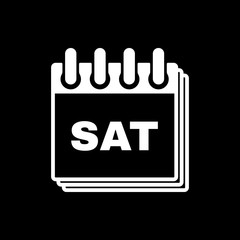 Saturday icon. Sat and calendar, data symbol. Flat design. Stock - Vector illustration