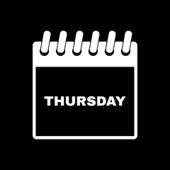 Thursday icon. Thu and calendar, data symbol. Flat design. Stock - Vector illustration