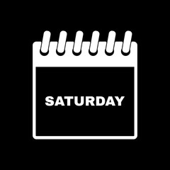 Saturday icon. Sat and calendar, data symbol. Flat design. Stock - Vector illustration