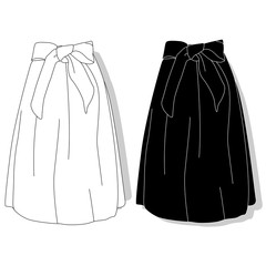 Skirt. Female clothes collection. Vector.