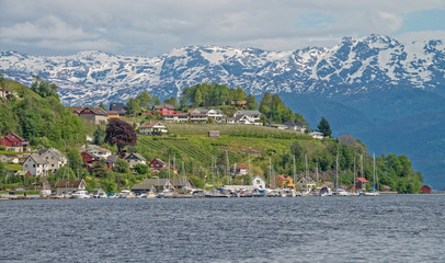 Norheimsund town at Hardanger fjord, Norway.