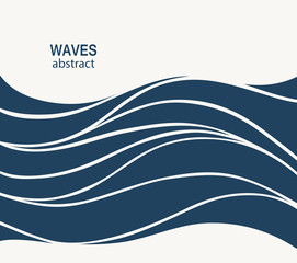 Water Wave Logo abstract design. Cosmetics Surf Sport Logotype c