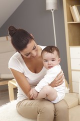 Portrait of mother and baby