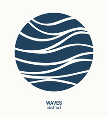 Water Wave Logo abstract design. Cosmetics Surf Sport Logotype c