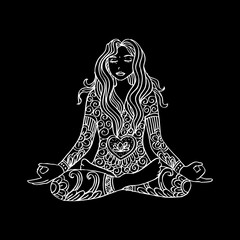 Girl sitting meditation.