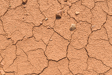 Ground soil texture dry dirt land with rock